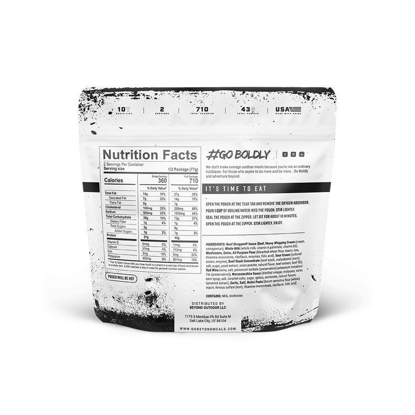 8 PACK - BEYOND OUTDOOR MEALS BEEF STROGANOFF