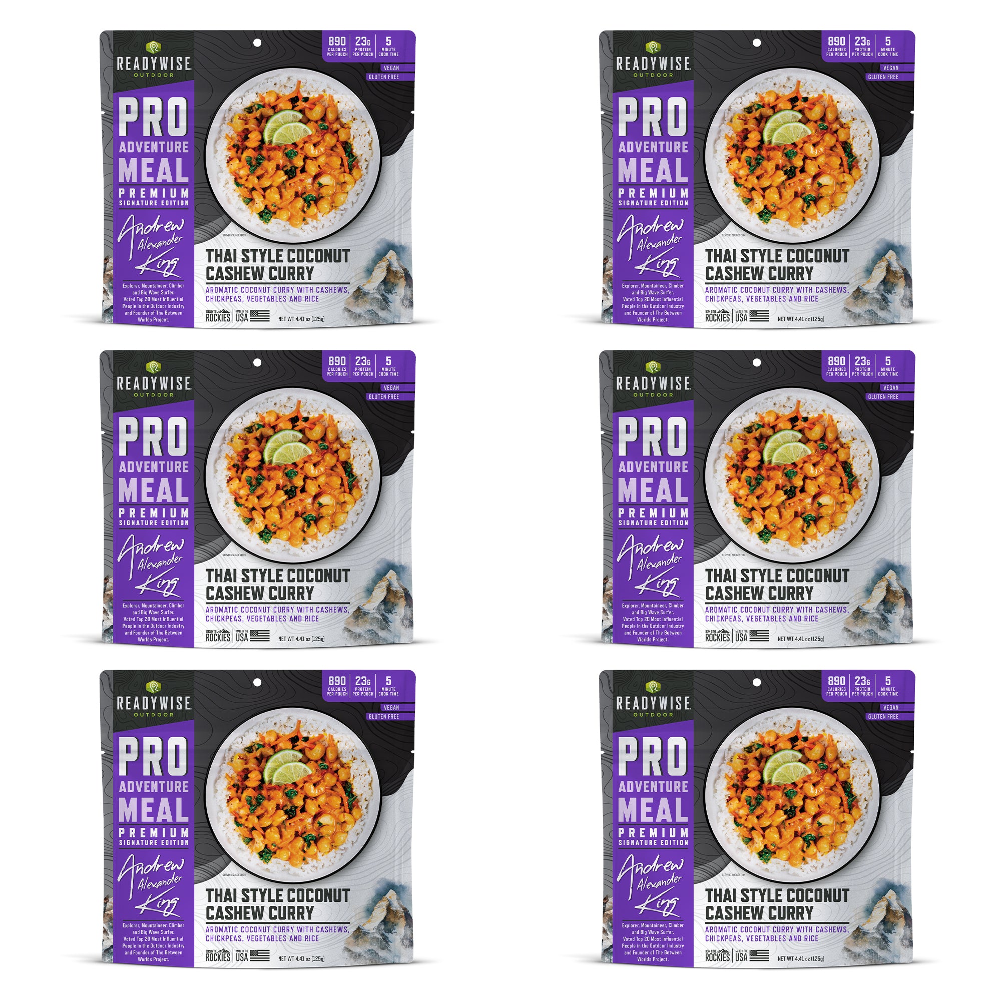 6 CT ReadyWise Pro Adventure Meal Thai Coconut Cashew Curry