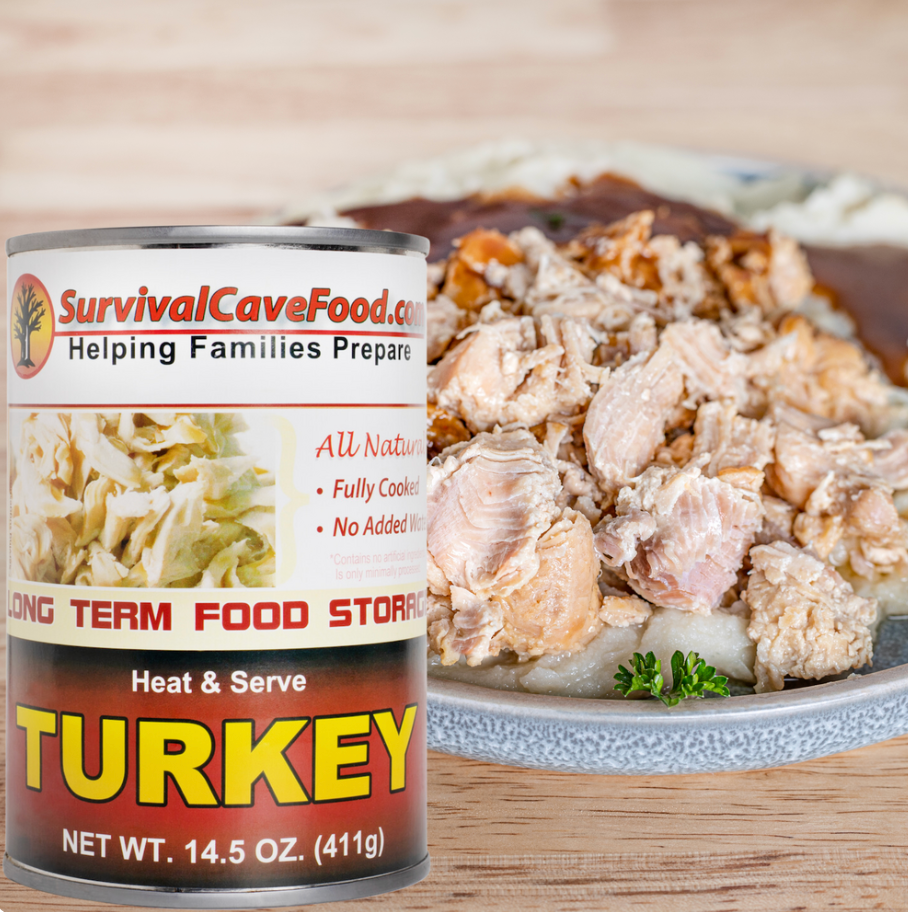 Survival Cave Mixed case of 12 canned meats with beef, chicken, turkey, and pork, ready-to-eat and all natural