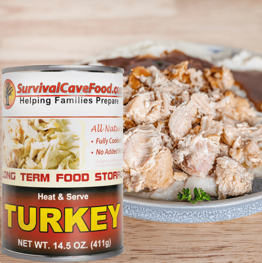 Survival Cave Meats Survival Cave Mixed 12 – 14.5 oz Cans – 3 Beef, 3 Chicken, 3 Turkey, 3 Pork – Ready to Eat Canned Meat Survival Cave Mixed - 12 Cans of USDA Inspected Canned Meat for Long-Term Storage
