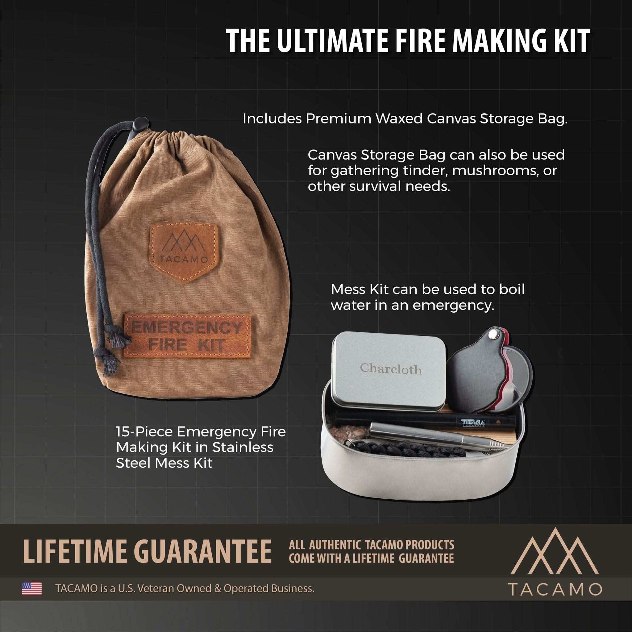 TITAN Survival Combustion TACAMO 15-Piece Emergency Fire Kit TACAMO 15-Piece Emergency Fire Kit | TITAN Survival