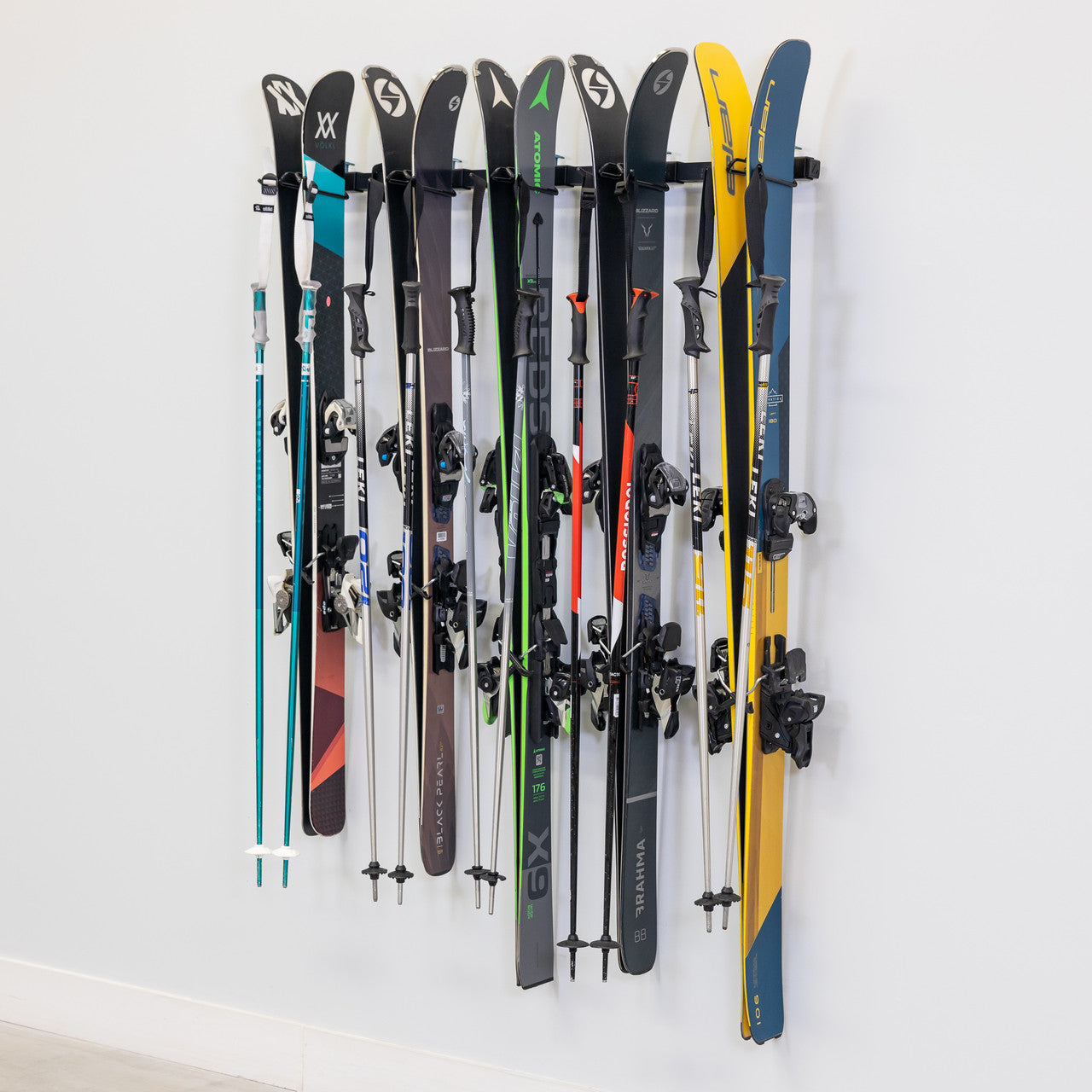 Lone Peak Ski Rack | Adjustable Wall Storage System | Holds 5 Pairs of Skis