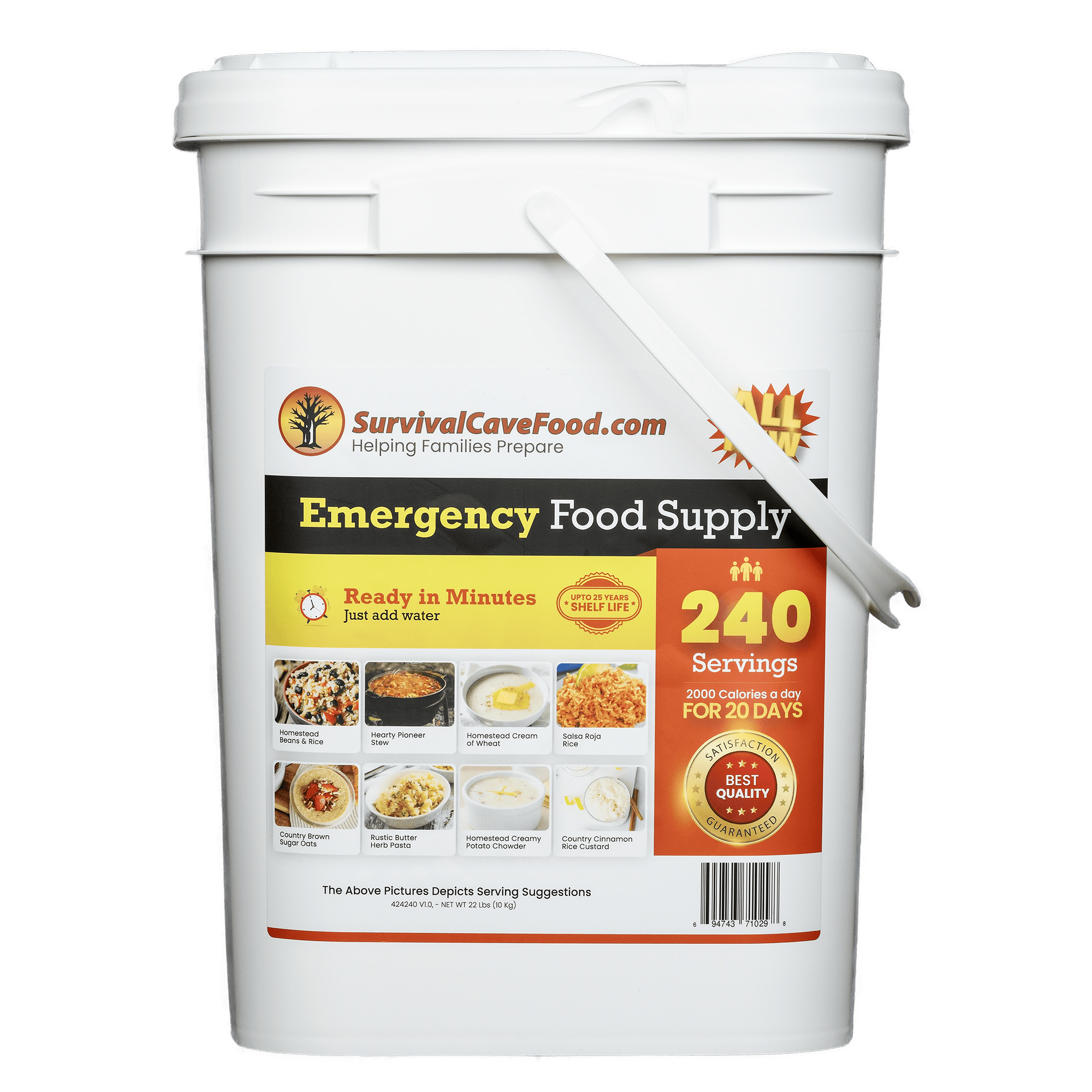 Survival Cave Meats Survival Cave Ultimate 240-Serving Emergency Meal Kit | 25-Year Shelf Life | High-Calorie Survival Food Made in USA Survival Cave Ultimate 240-Serving Emergency Meal Kit | 25-Year Shelf Life | Made in USA