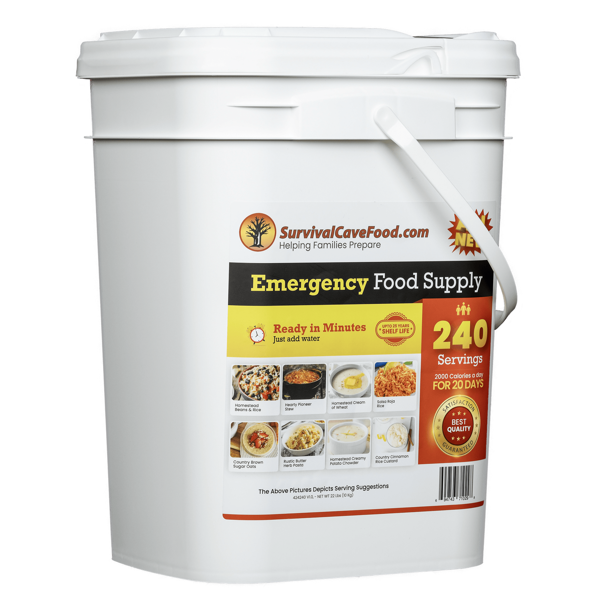 Survival Cave Meats Survival Cave Ultimate 240-Serving Emergency Meal Kit | 25-Year Shelf Life | High-Calorie Survival Food Made in USA Survival Cave Ultimate 240-Serving Emergency Meal Kit | 25-Year Shelf Life | Made in USA