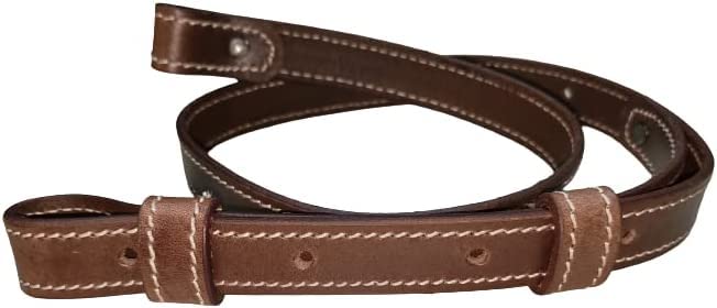 Edmond Industries Rifle Slings Leather Buffalo Leather Rifle Gun Sling Vintage Brown Crazy Horse/Hand Stitched 1" Wide Crazy Horse Rifle Sling Adjustable Strap Buffalo Leather Rifle Sling - Vintage Brown 1"