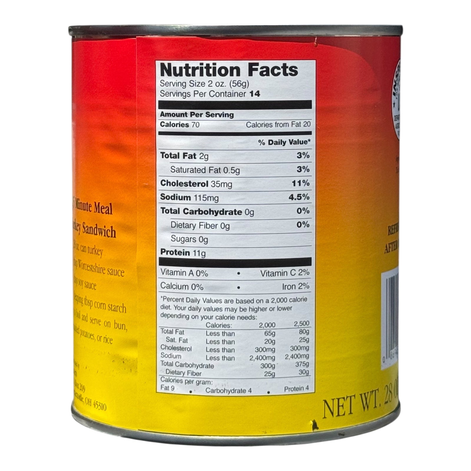 Case (12 Cans) of Yoder's fresh REAL Canned Turkey Chunks