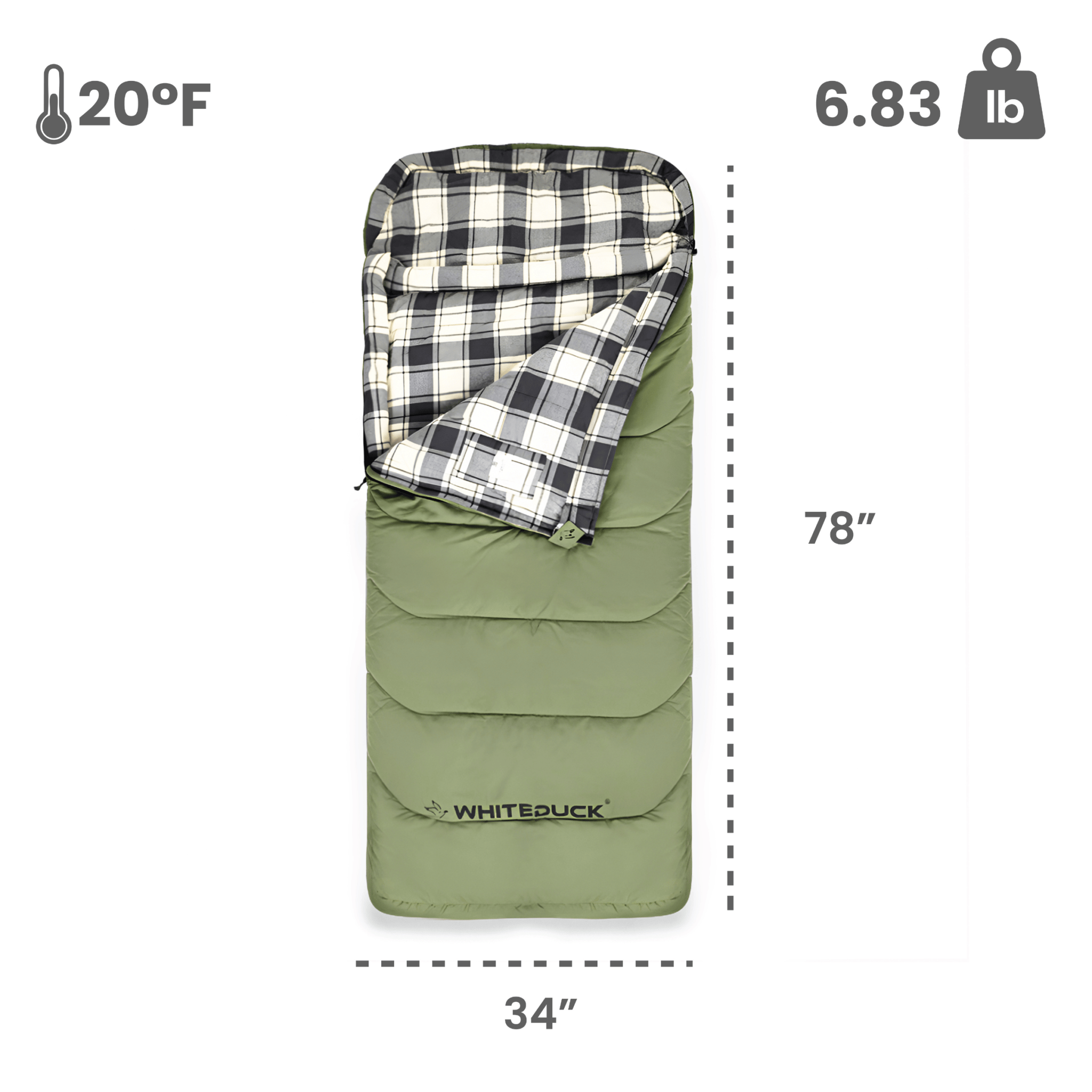 White Duck Outdoors Slumbernest™ Sleeping bag Slumbernest™ Sleeping Bag for Outdoor Camping - Durable & Warm