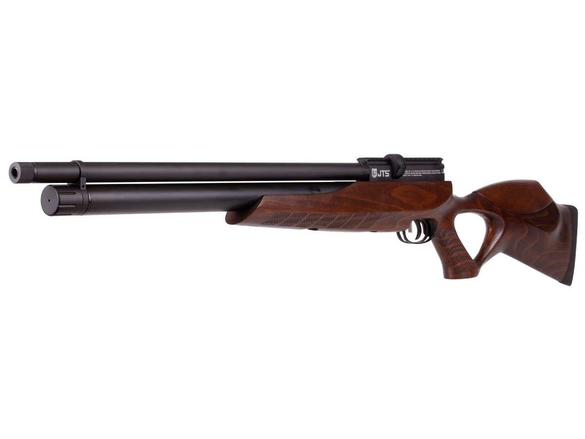 JTS Airacuda Max PCP .22 caliber air rifle with regulated system and hardwood stock