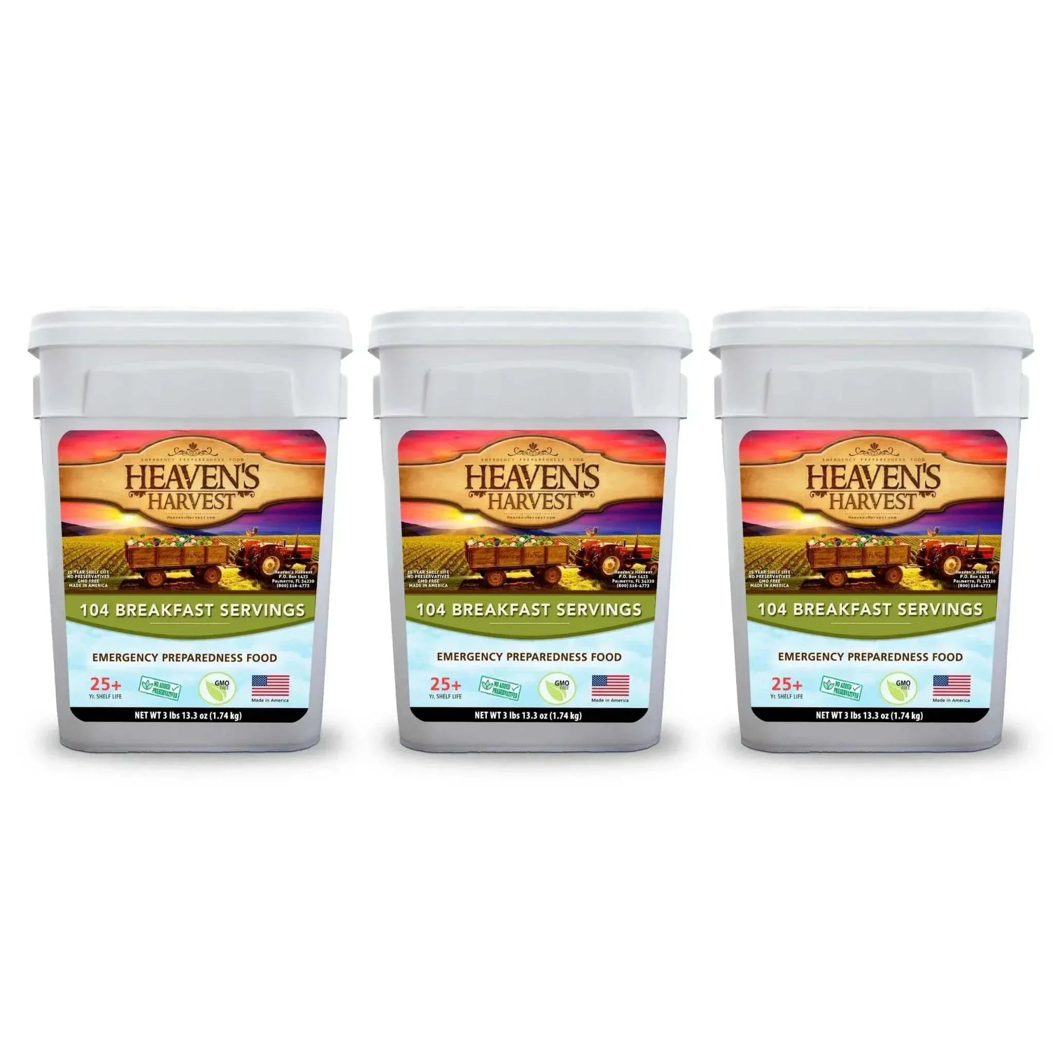 Heaven's Harvest Emergency and Survival Food 3 Month Combo Kit Emergency Food Storage - 3 Month Combo Kit for Long-term Preparedness
