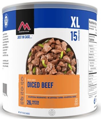 Freeze Dried Diced Beef 17 oz #10 can
