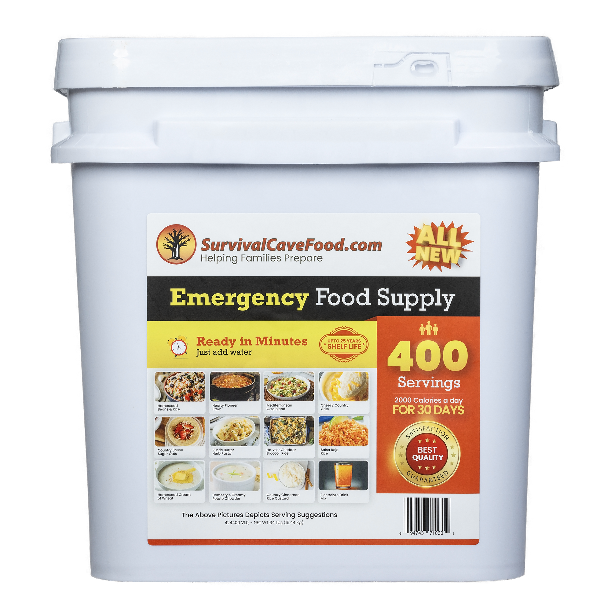 Survival Cave Ultimate 400-Serving Emergency Meal Kit | 25-Year Shelf Life | High-Calorie Survival Food Made in USA (Copy)