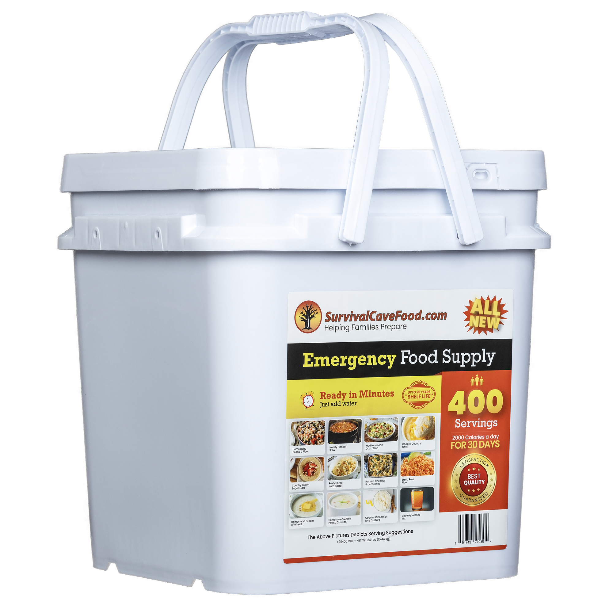 Survival Cave Ultimate 400-Serving Emergency Meal Kit | 25-Year Shelf Life | High-Calorie Survival Food Made in USA (Copy)