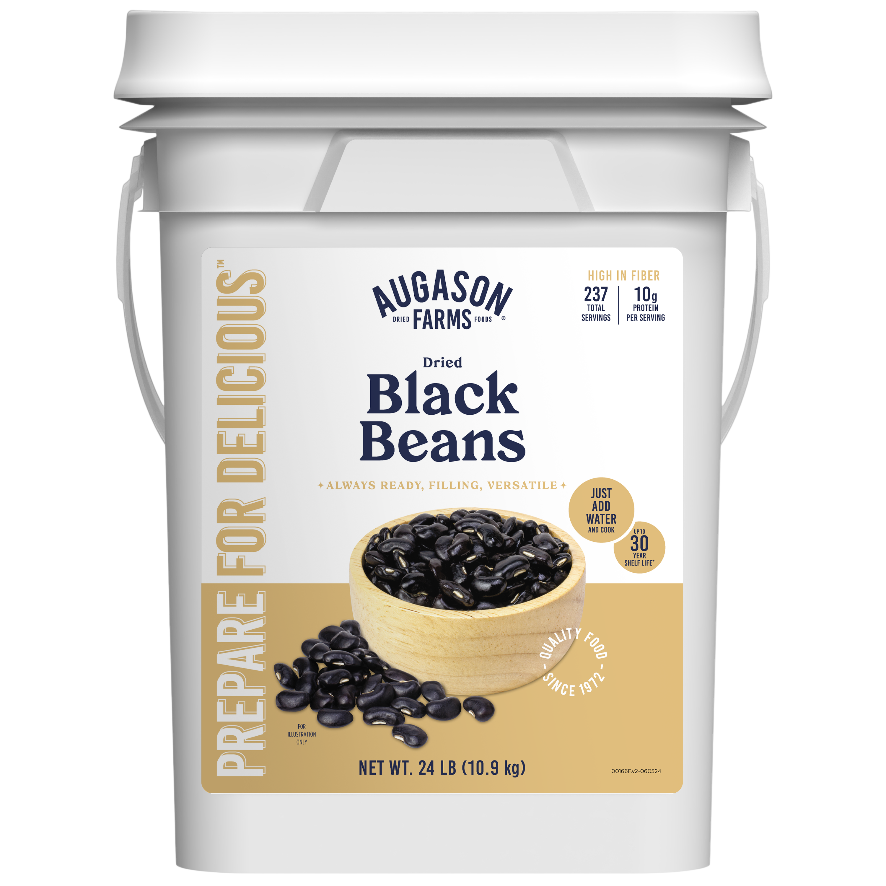 Dried Black Beans 4-Gallon Pail, 237 Servings