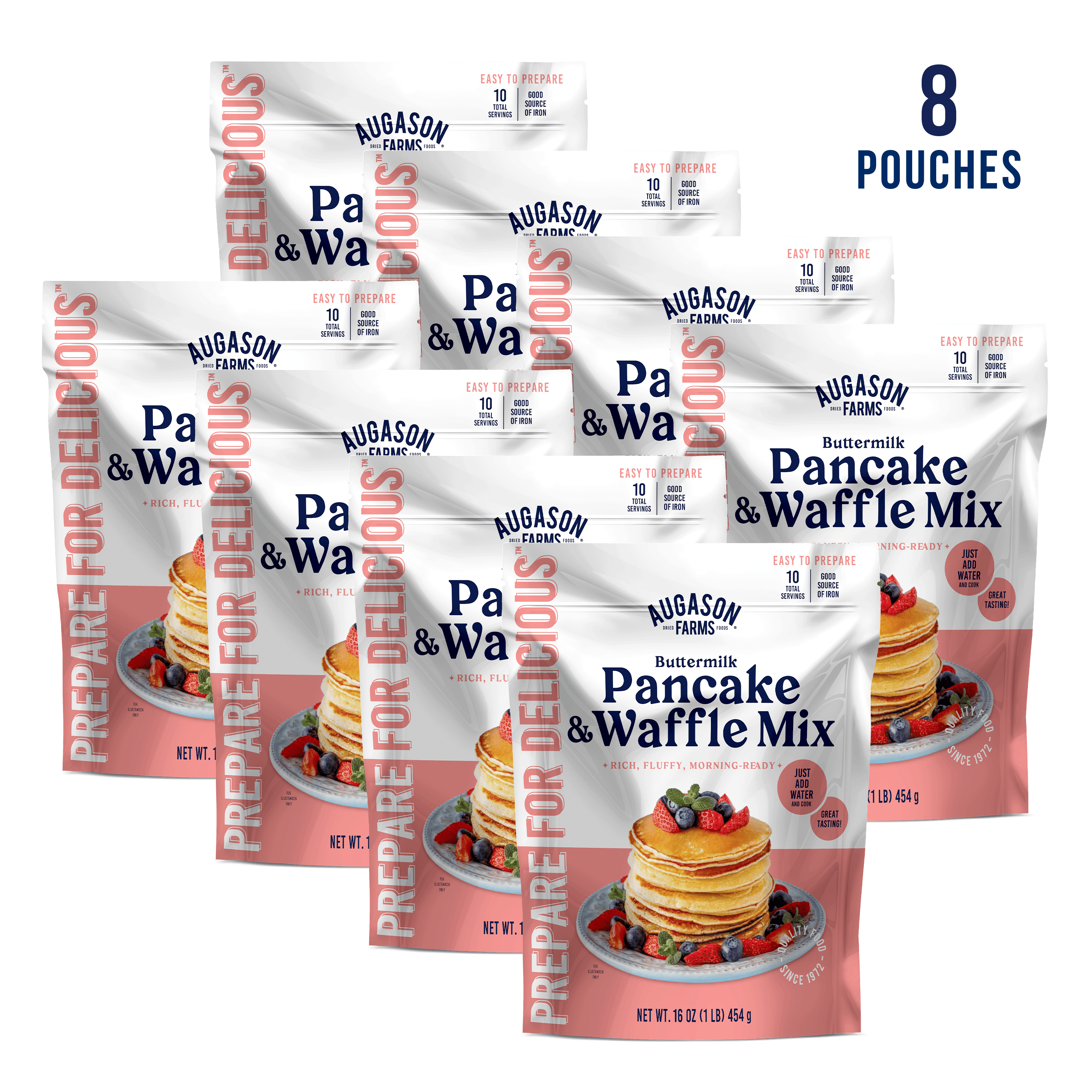 Augason Farms Buttermilk Pancake & Waffle Mix Pouch, 10 Servings Buttermilk Pancake & Waffle Mix Pouch - 10 Servings