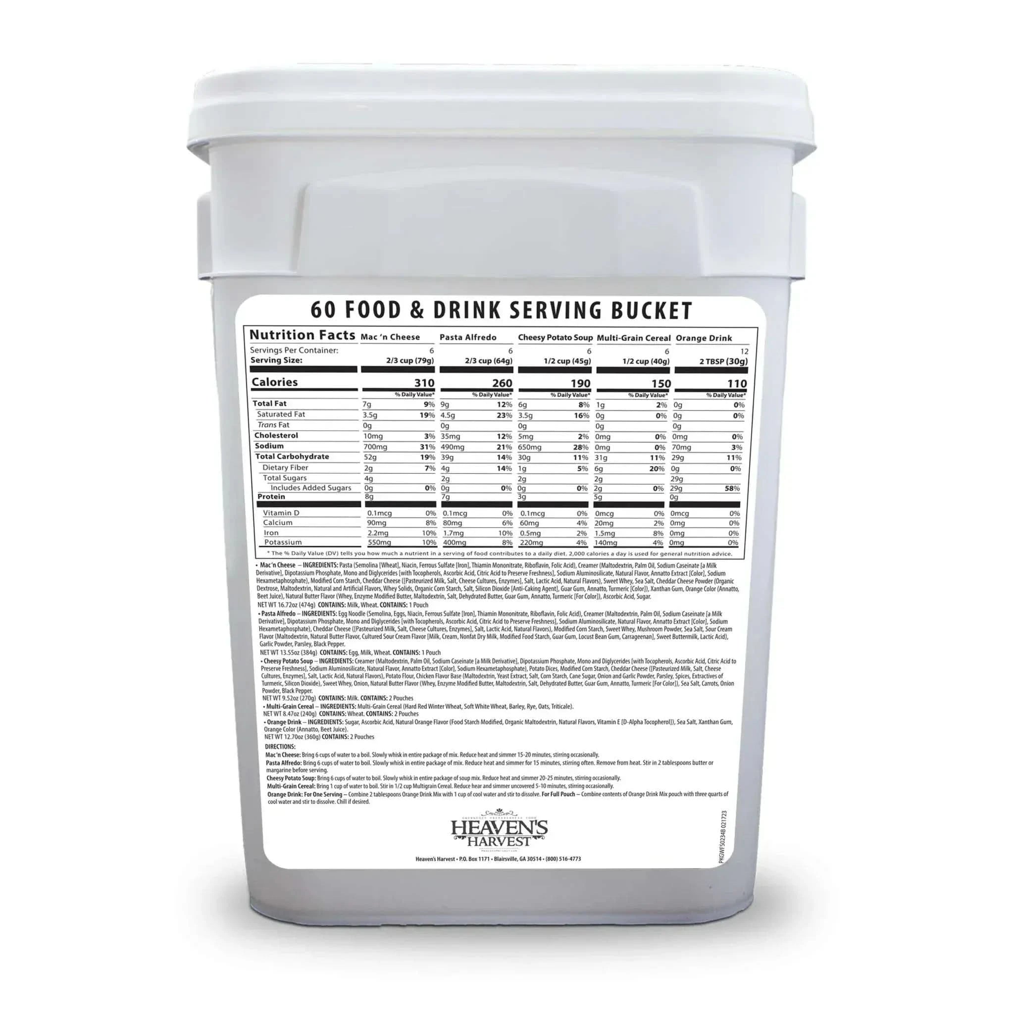 Heaven's Harvest Three Week Kit Emergency food kit - 3-Week Family Survival Food & Beverages for Preparedness