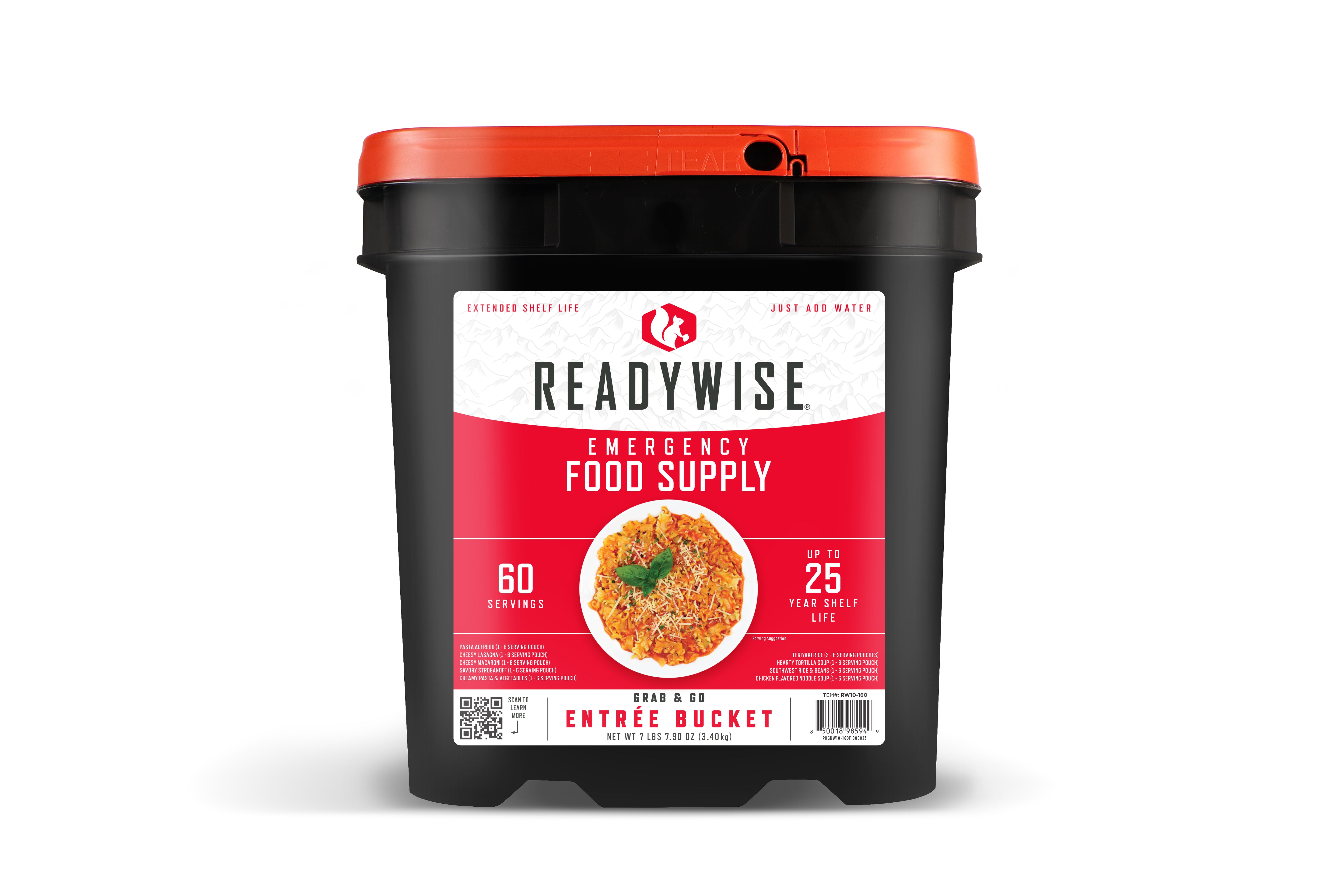 ReadyWise 60 Serving Entrée Only Grab and Go Food Kit