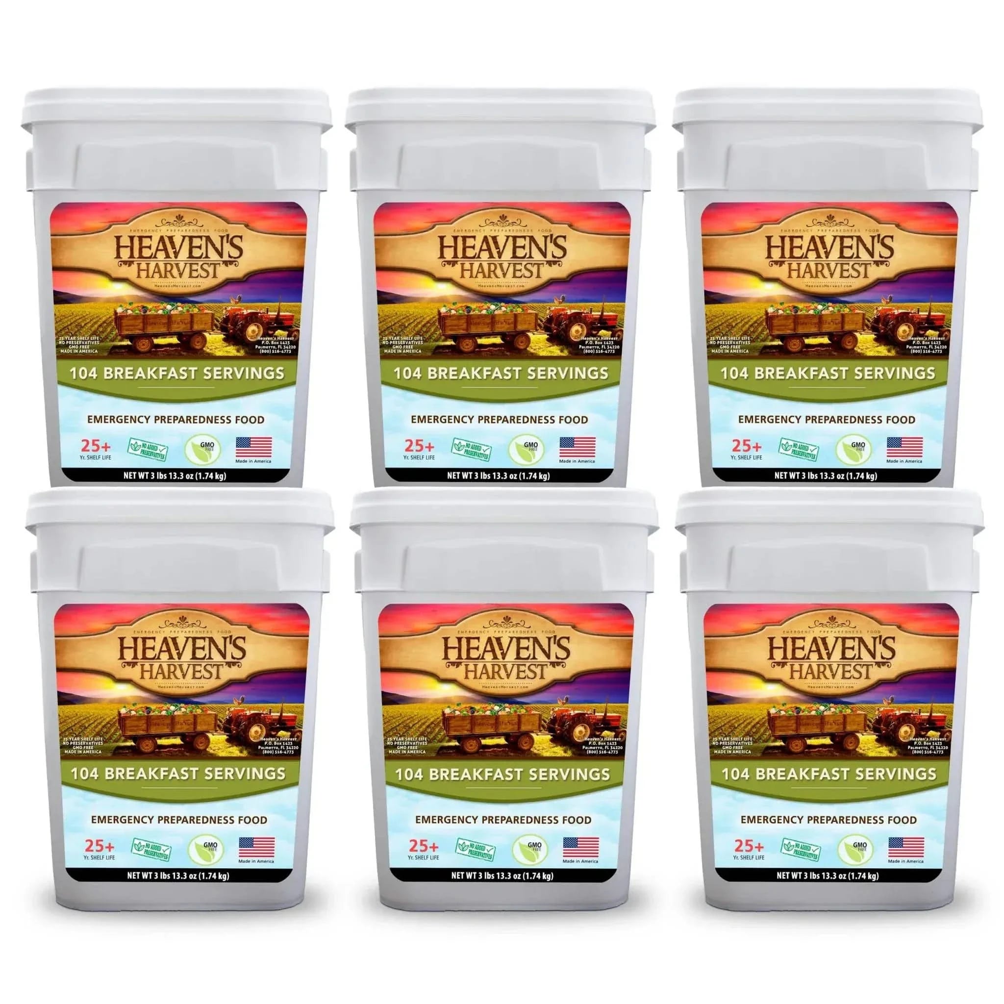 Heaven's Harvest 6 Month Combo Kit Emergency Food Storage - 6 Month Combo Kit for Long-Term Preparedness