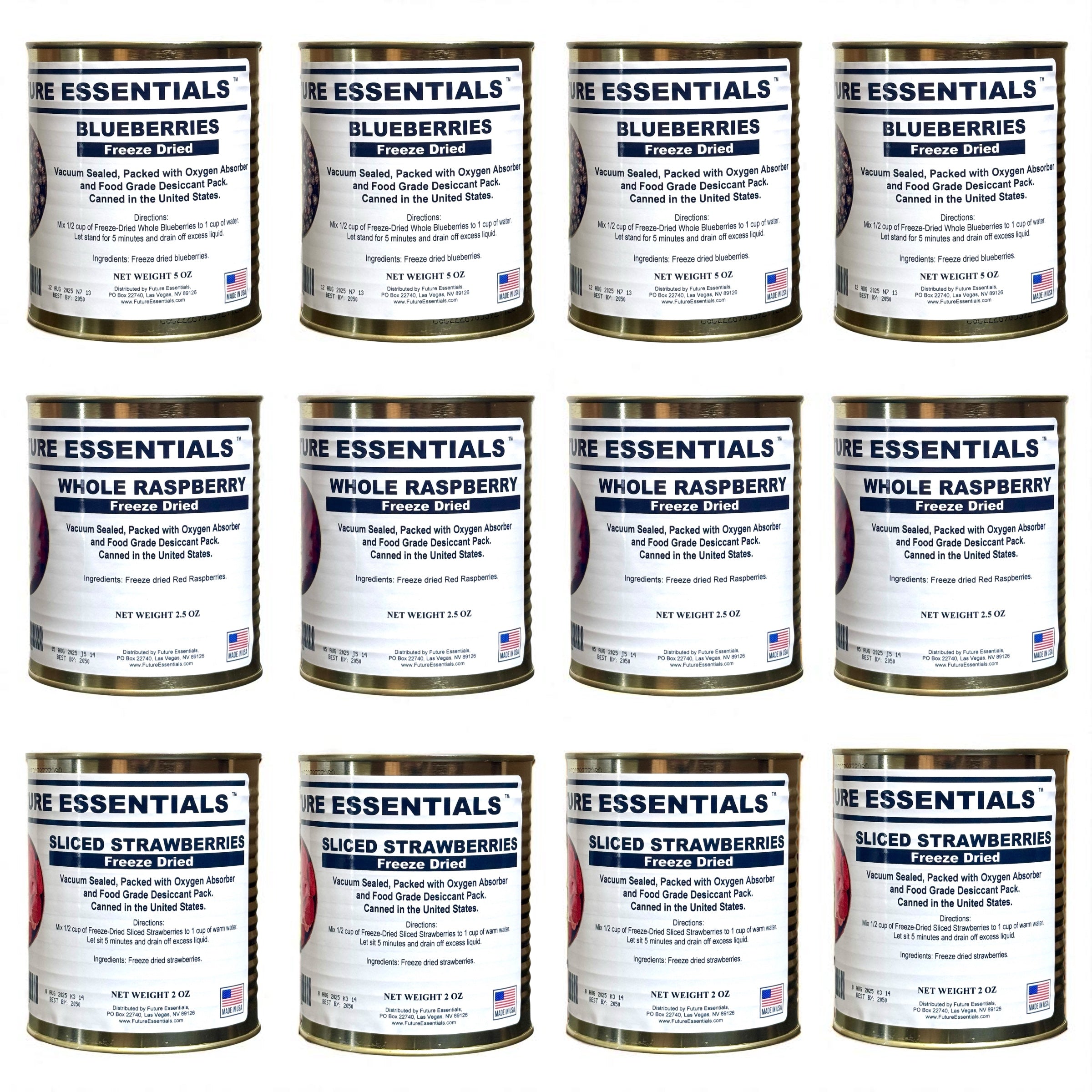 Case (12 Cans) of Future Essentials Freeze Dried Berry Variety