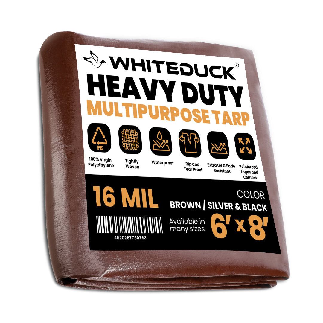 6' x 8' Super Heavy Duty Poly Tarp extra-reinforced mold resistant and odorless