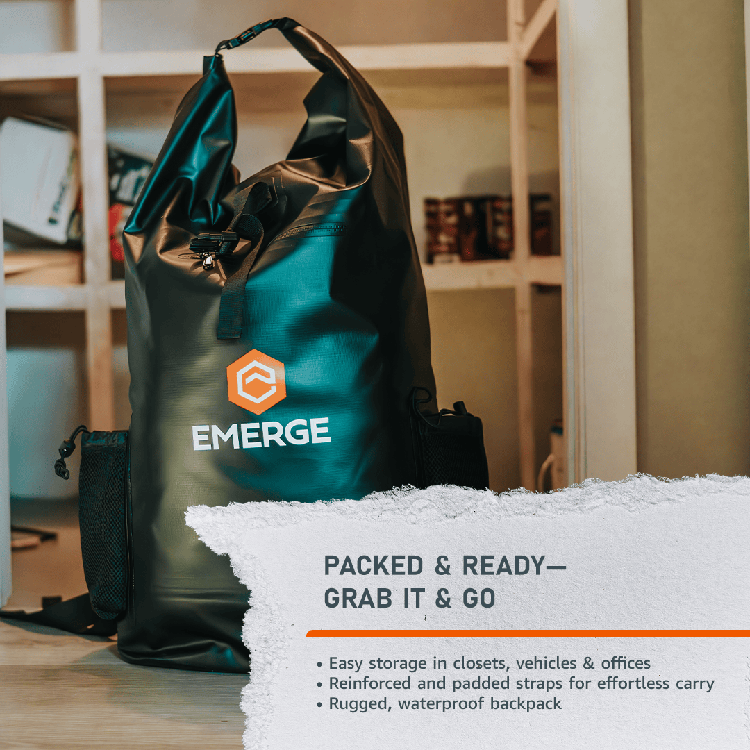 Emerge Survival 72 Hour Kit Family 72-Hour Kit | 3-Day Emergency Kit for 1-2 People