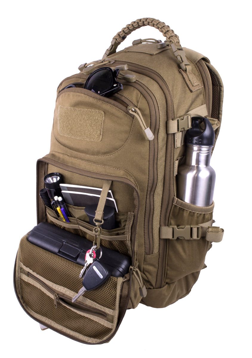 PULSE 24-Hour Backpack MOLLE compatible durable black tactical pack with multiple compartments and hydration system