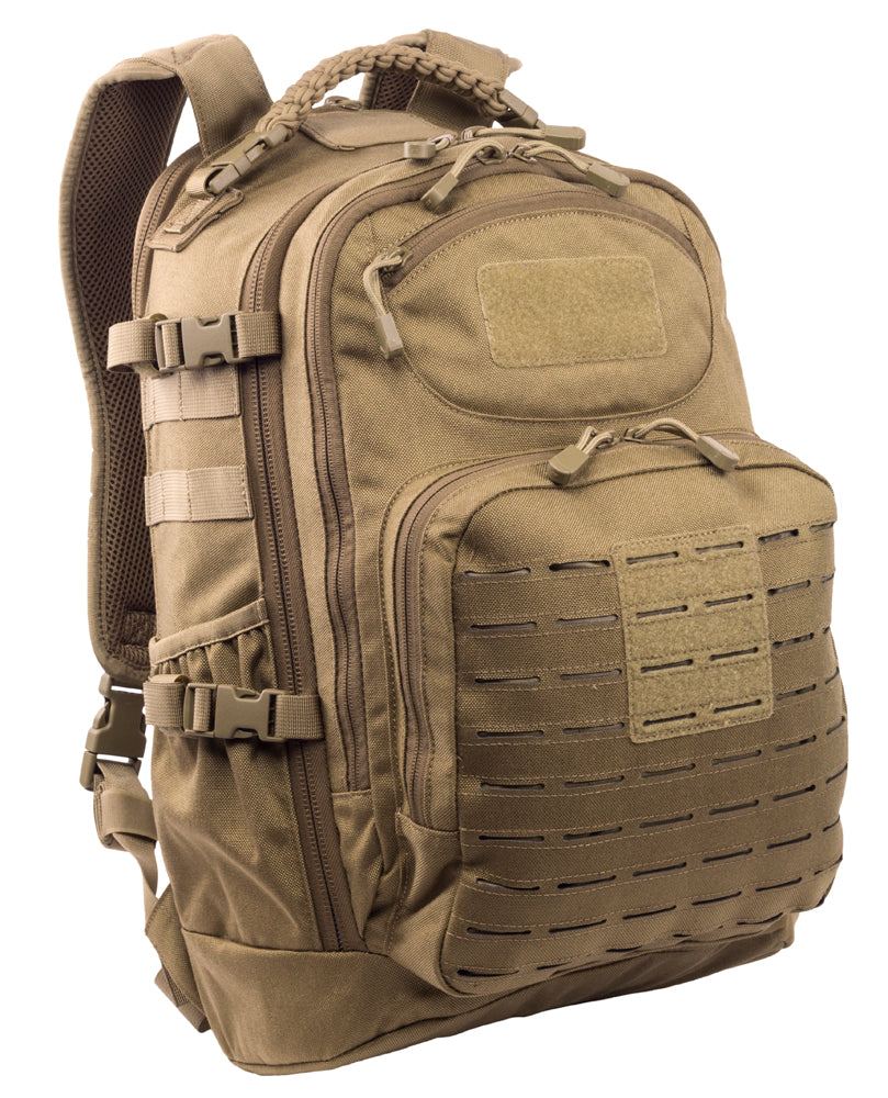 Black PULSE 24-Hour Backpack with MOLLE compatibility and multiple compartments for organization and hydration