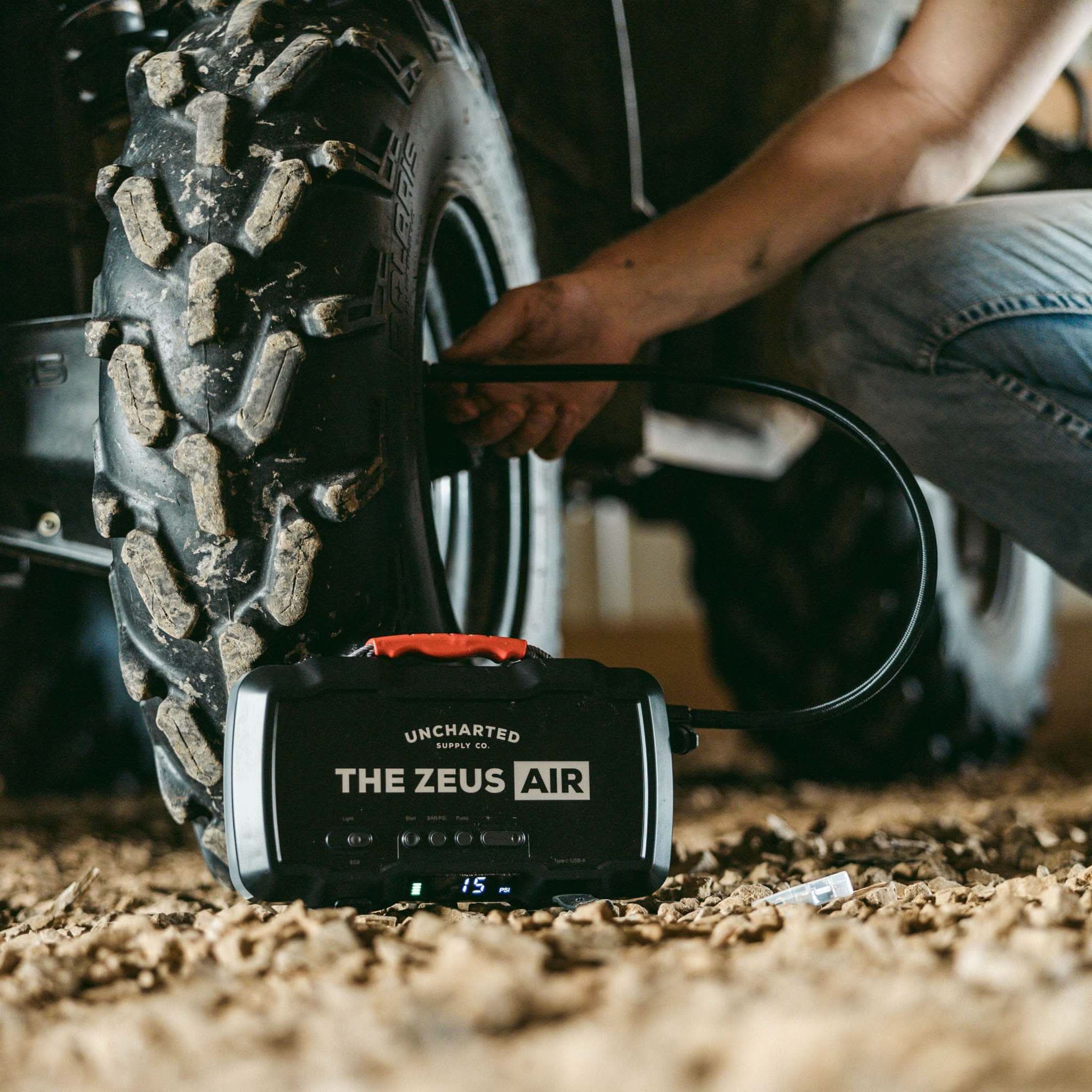 Uncharted Supply Company Auto The Zeus Air Jump Starter/Inflator Zeus Air Jump Starter - Compact All-in-One Emergency Power & Inflator