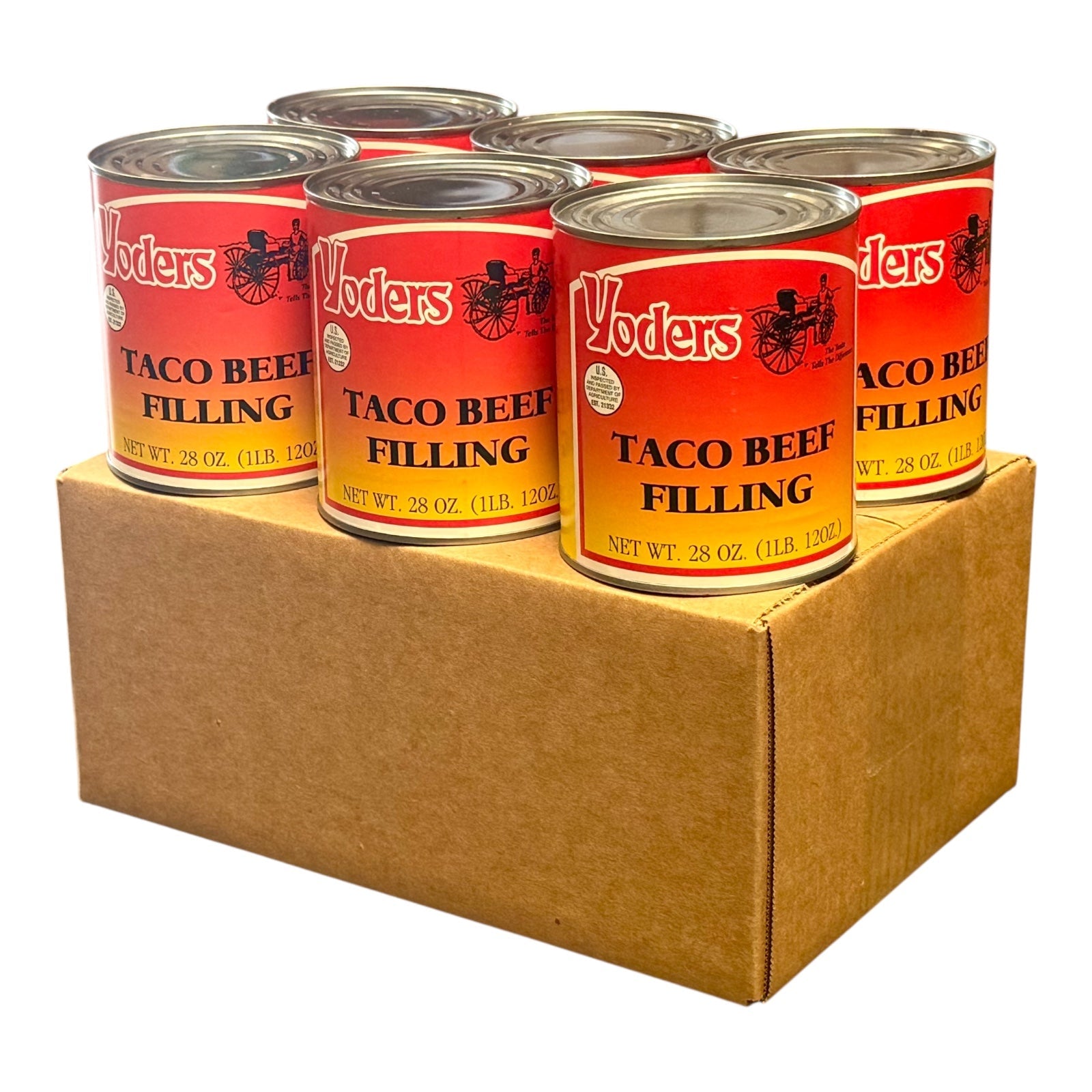 Case (12 Cans) of Yoder's fresh REAL Canned Taco Beef Filling