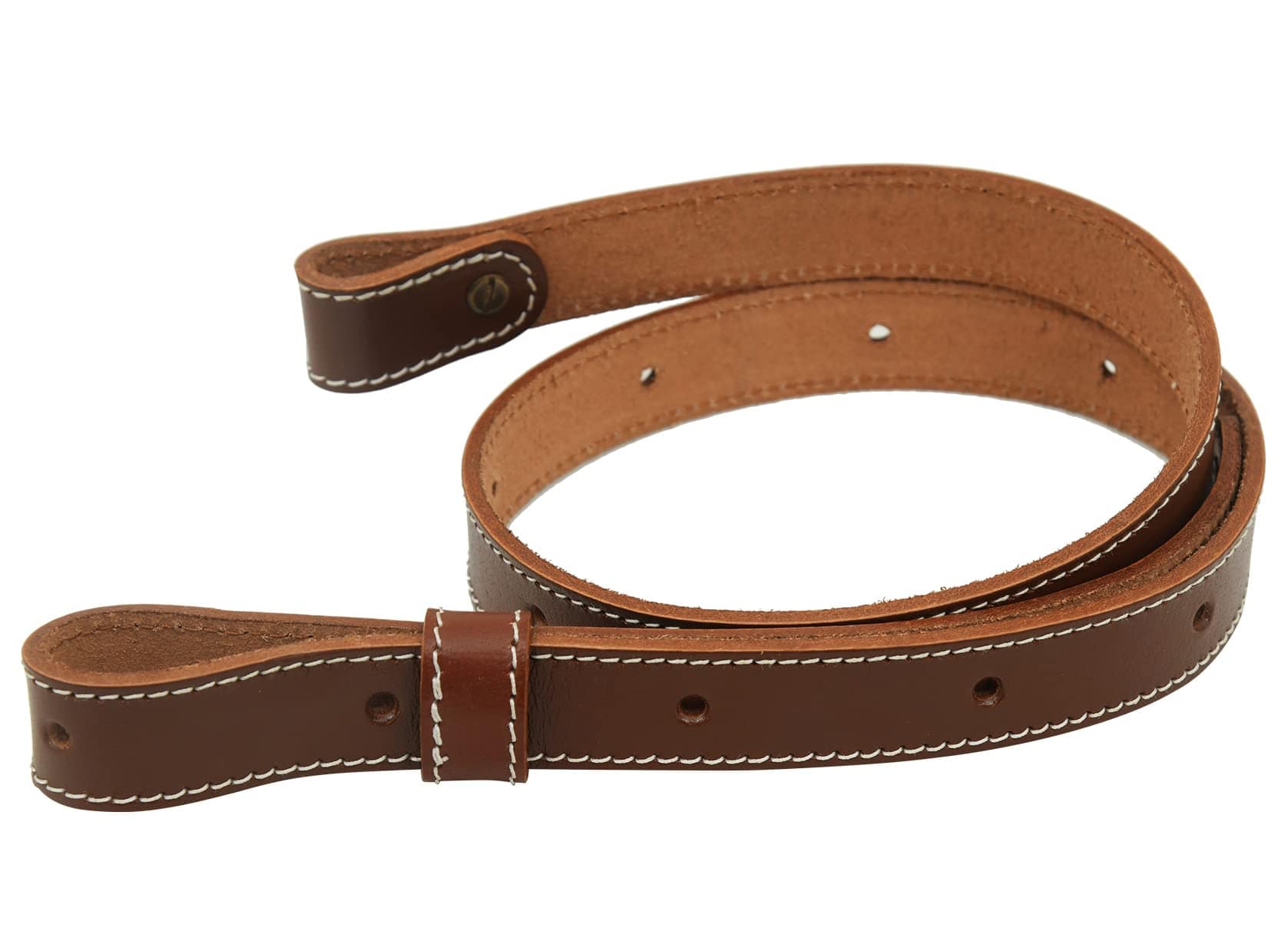 Edmond Industries Rifle Slings Leather Rifle Sling Genuine Vintage Brown Crazy Horse Gun Strap Stitched 1" inch Genuine Leather Rifle Sling - Vintage Brown 1"