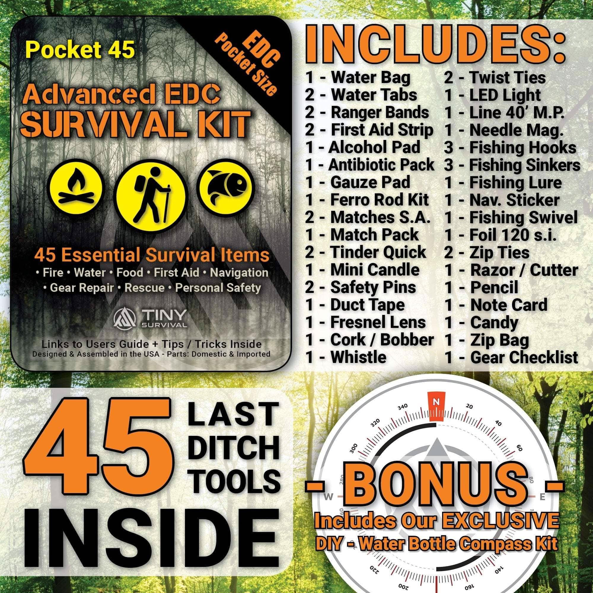 Ultimate Survival Tips Survival Kit Pocket 45 Advanced Survival Kit Pocket 45 Survival Kit - Ultimate Compact Emergency Preparedness