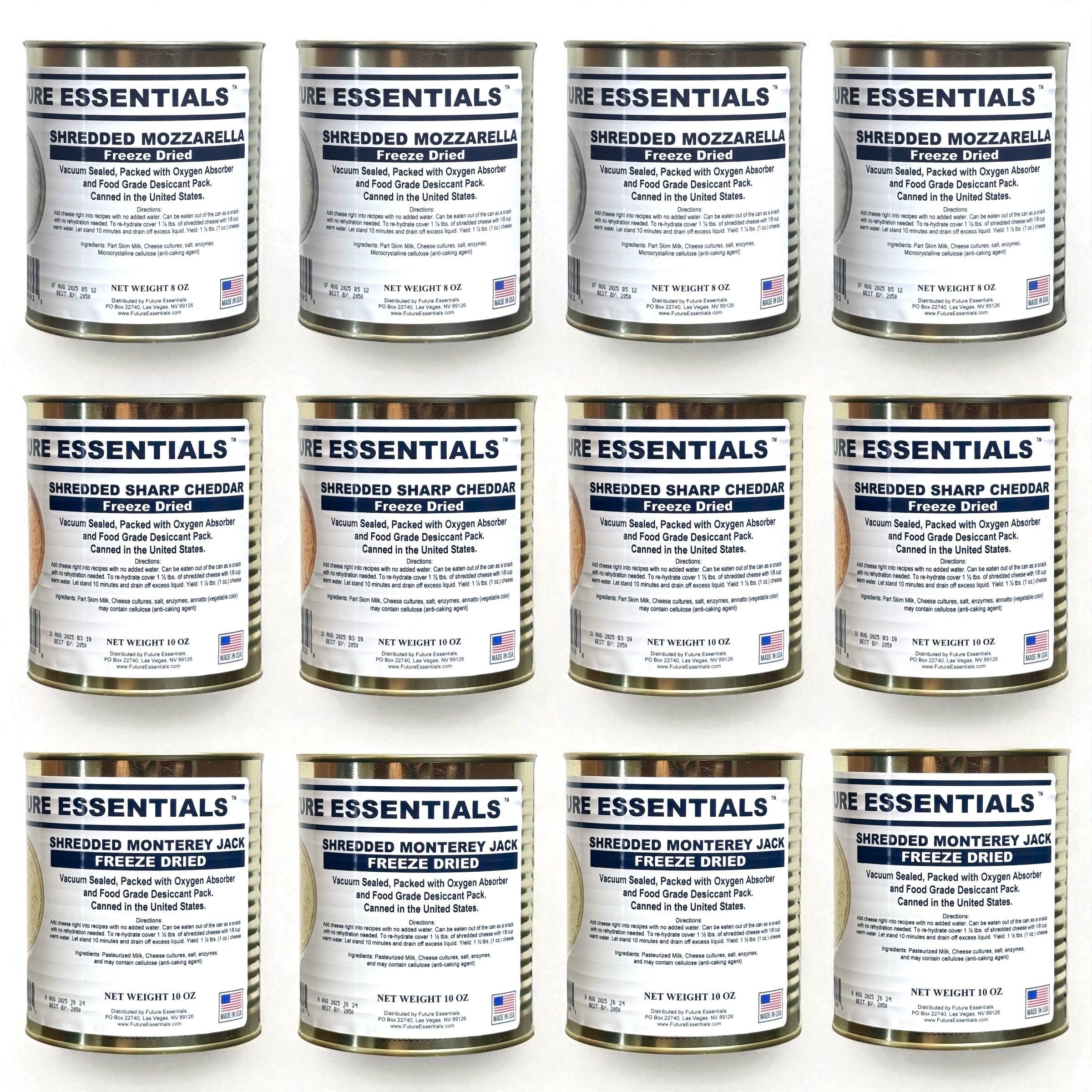 Case (12 Cans) of Future Essentials Freeze Dried Cheese Variety