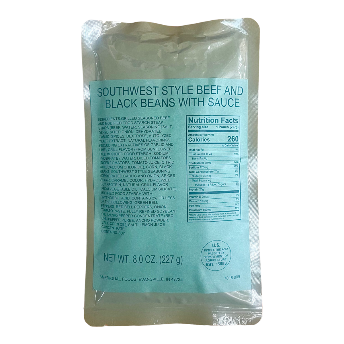 MRE Entree - Southwest Style Beef & Black Beans with Sauce