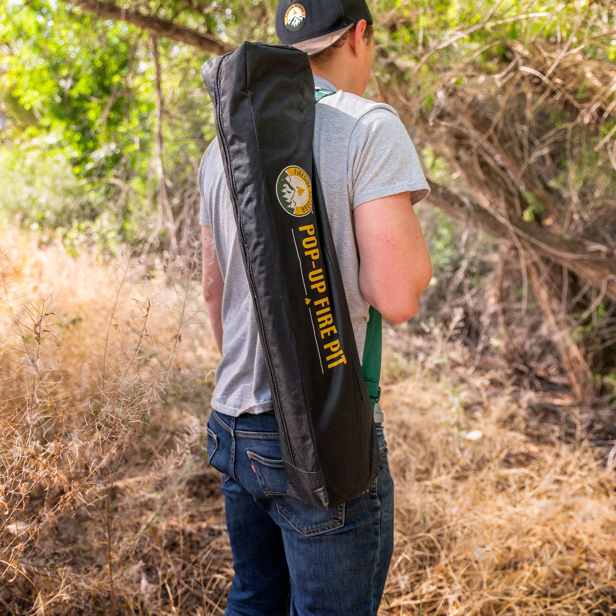 Fireside Outdoor Pop-Up Fire Pit & Heat Shield Bundle