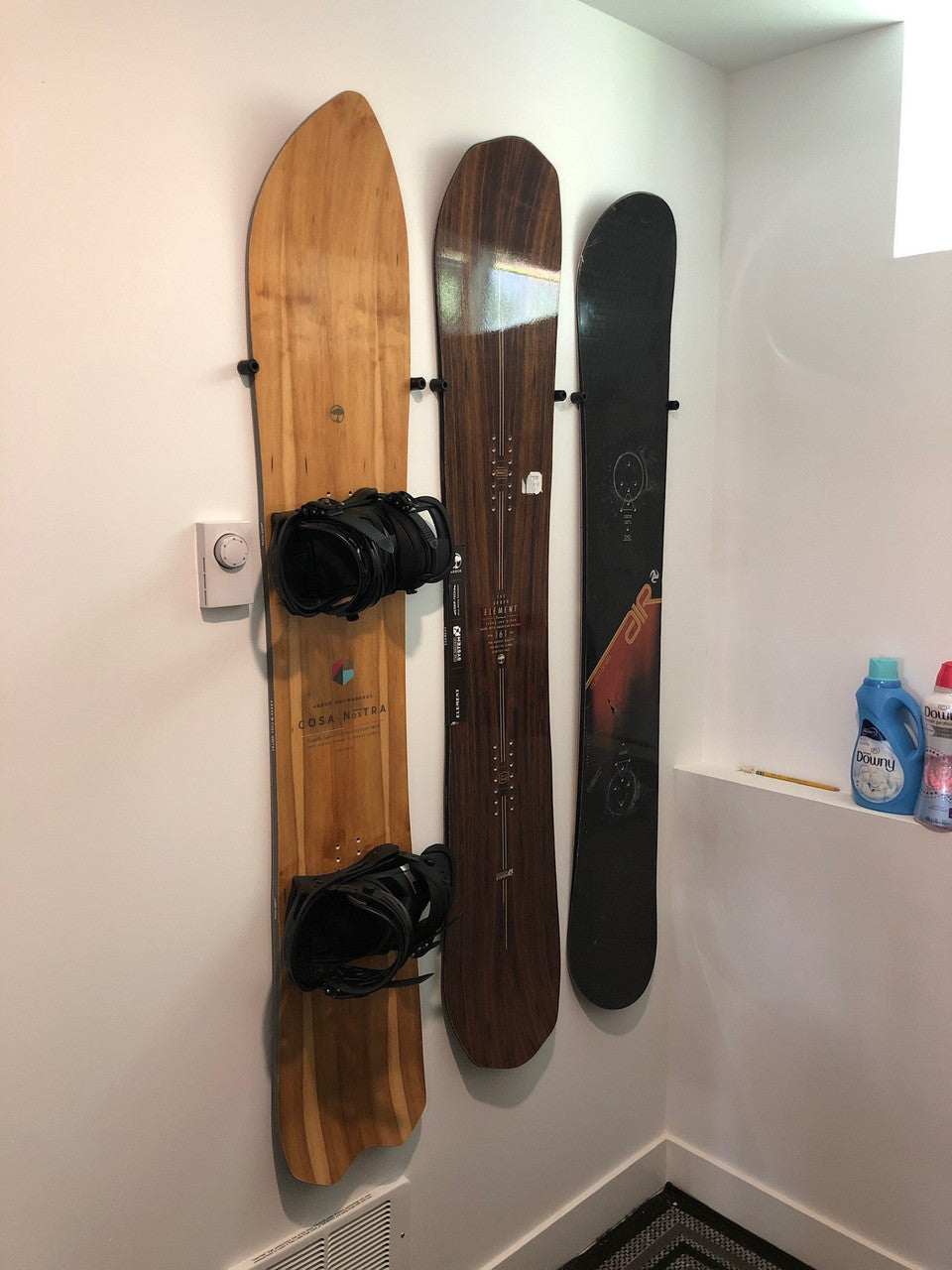 The Cinch Snowboard Display | Floating Rack | 2 Boards