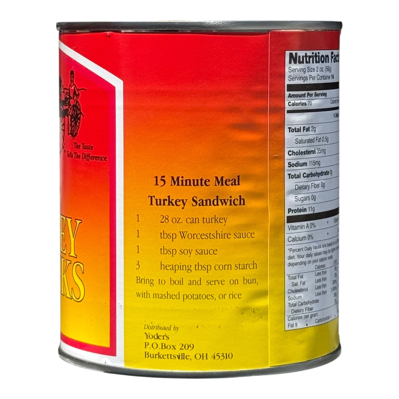 Case (12 Cans) of Yoder's fresh REAL Canned Turkey Chunks