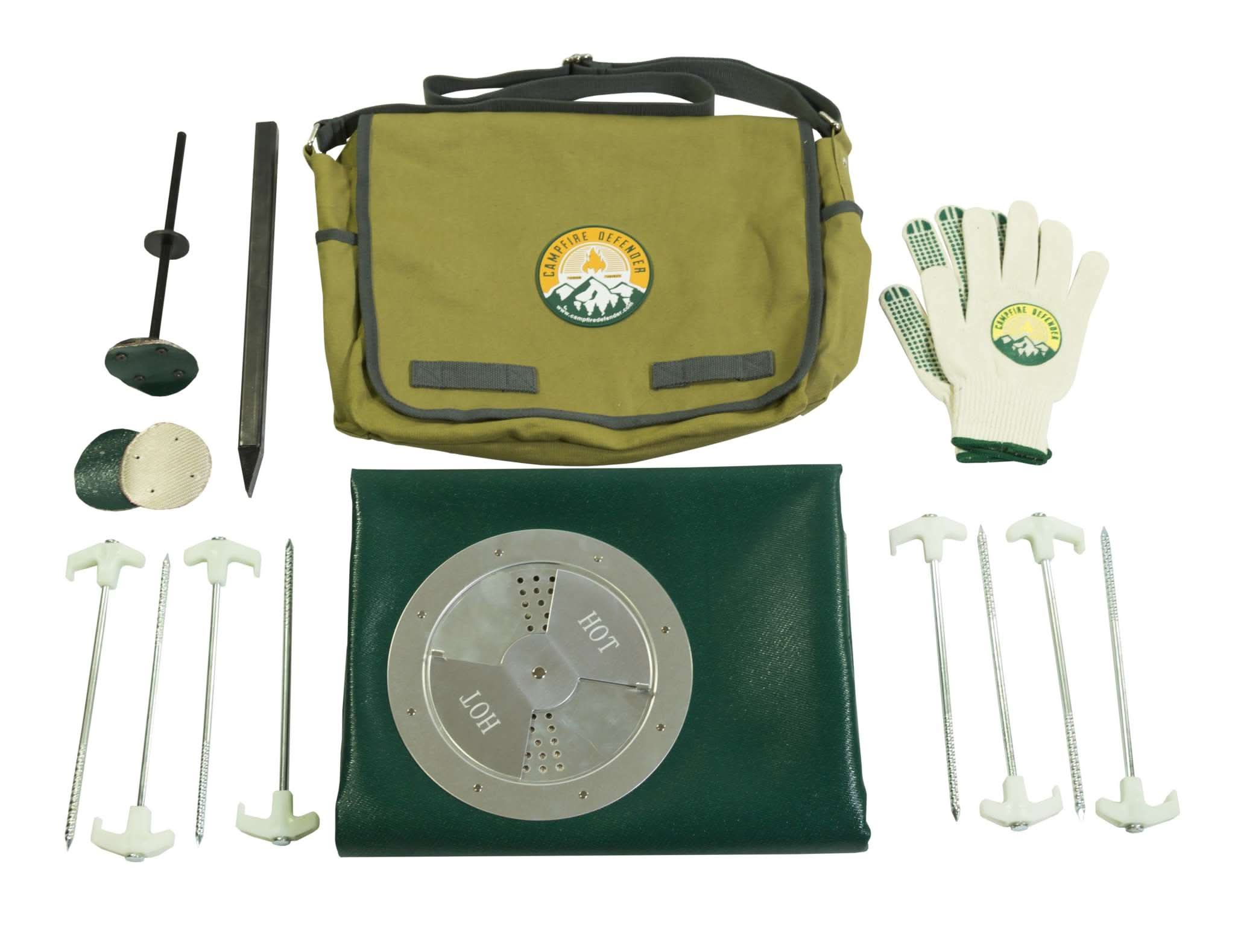 Fireside Outdoor Campfire Defender Campfire Defender - Safe Fire Cover Kit with Extended Coals, FREE Glow Stakes
