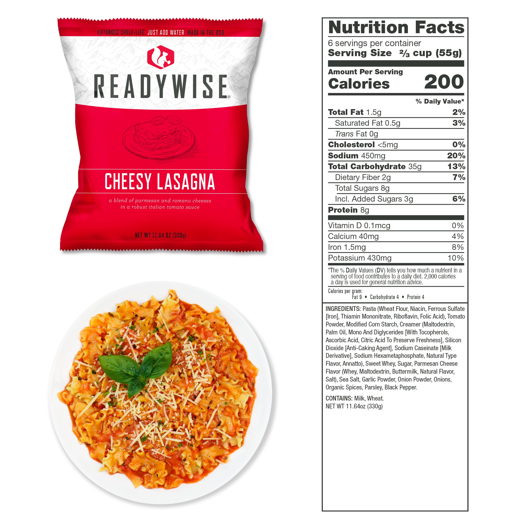 ReadyWise 60 Serving Entrée Only Grab and Go Food Kit