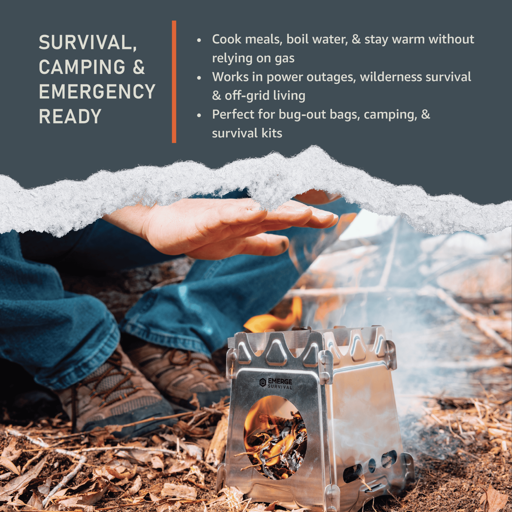 Emerge Survival Collapsible Mini Stove Collapsible Mini Stove - Portable Survival Stove for Camping & Emergencies
