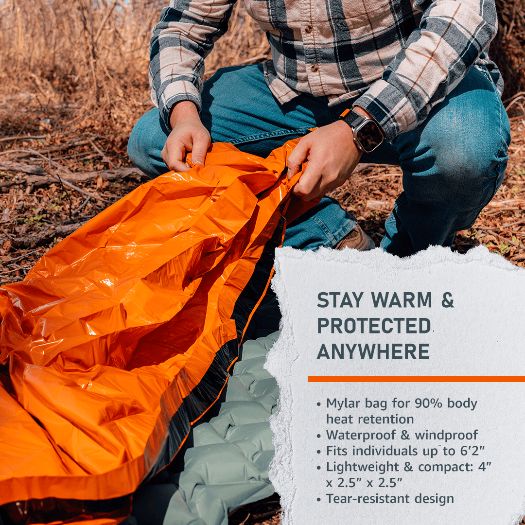 Emerge Survival Emergency Sleeping Bag Emergency Sleeping Bag - Lightweight & Waterproof Survival Essential
