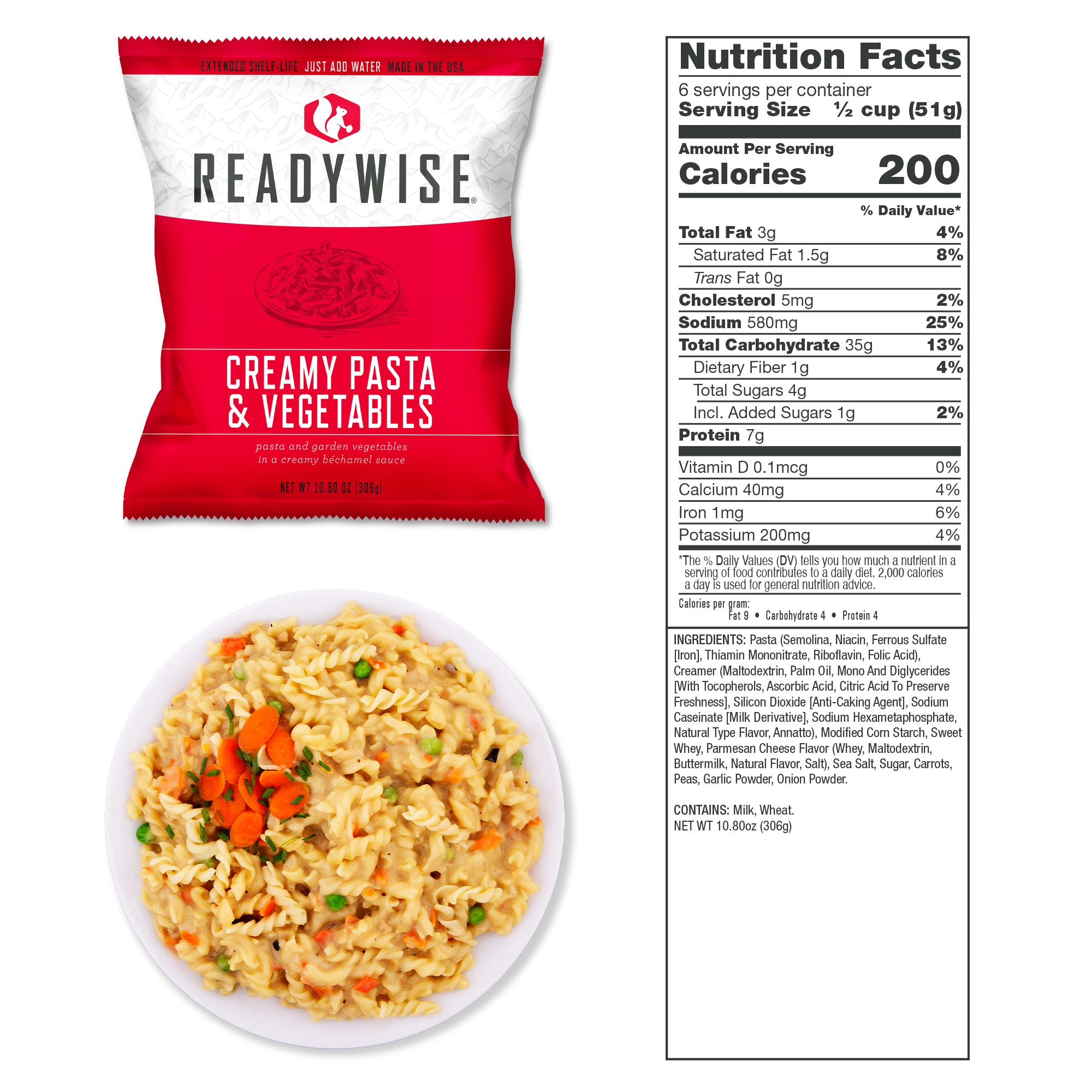 ReadyWise 60 Serving Entrée Only Grab and Go Food Kit