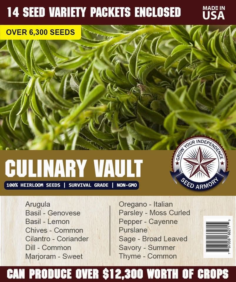 Seed Armory Survival Vaults Independence Super Kit Seed Vault- 62 Varieties Independence Super Kit Seed Vault - 62 Varieties for Survival Growing