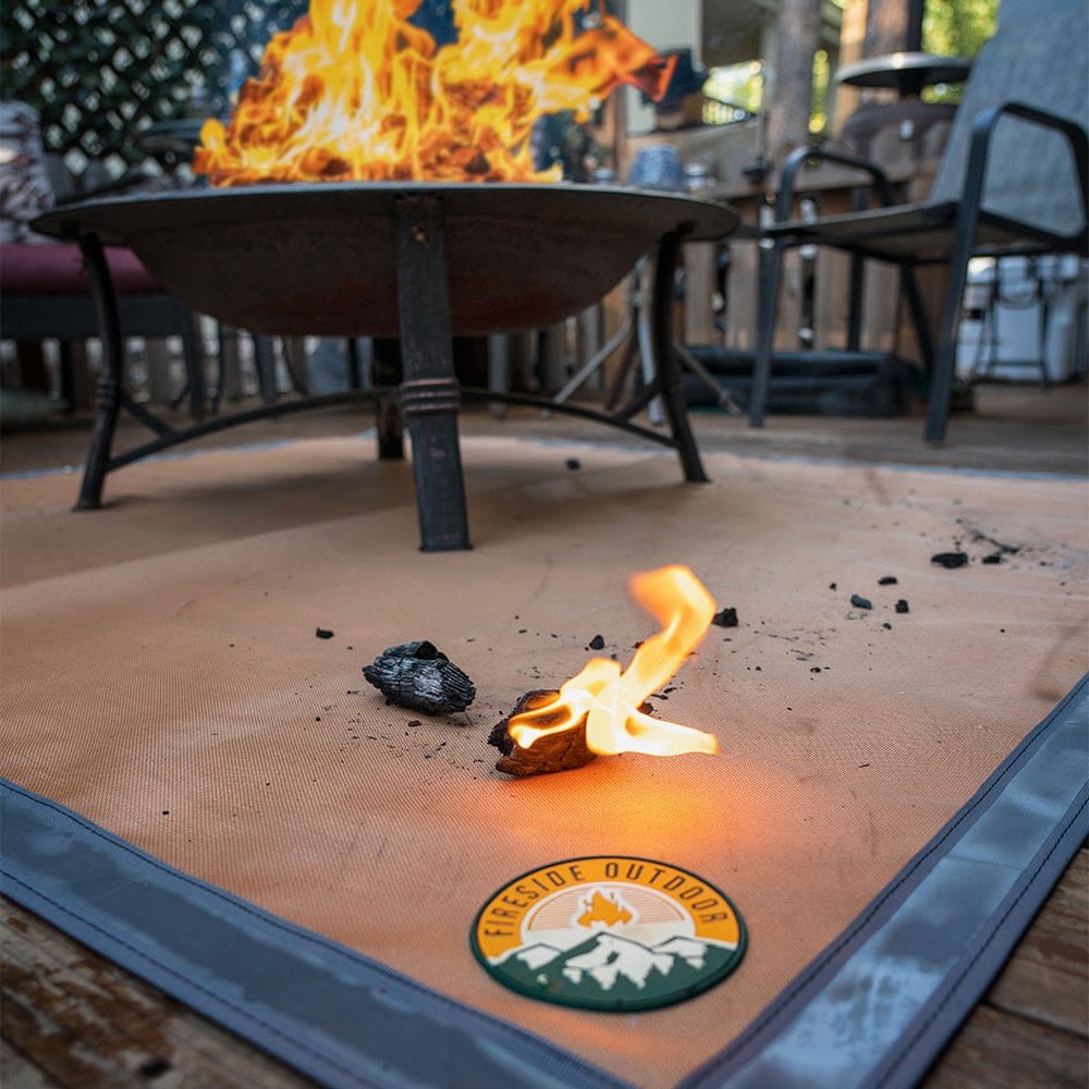 Fireside Outdoor Pop-Up Pit Accessories Ember Mat - Protect The Ground From Popping Embers or Dripping Grease Ground Ember Mat - Protect Ground from Embers & Grease | Fireside Outdoor