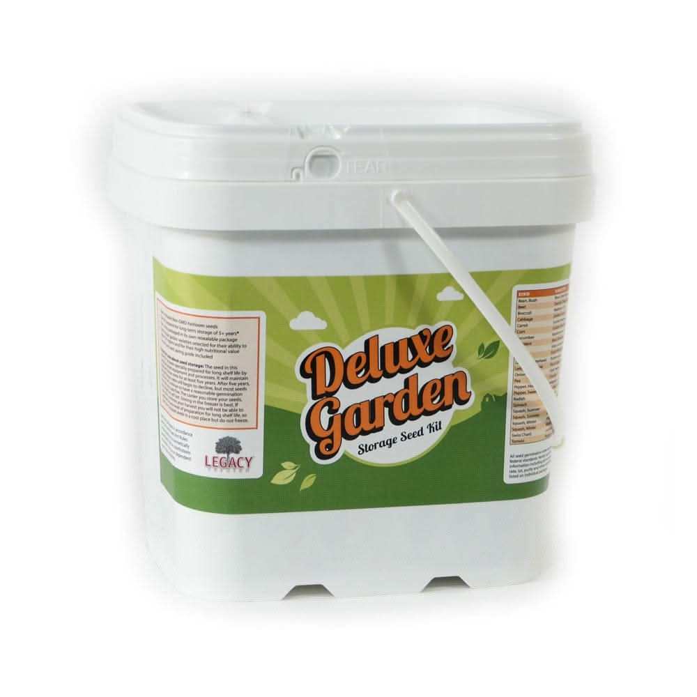 Deluxe Garden Survival Seeds pack with over 80,000 non-GMO heirloom seeds and growing guide