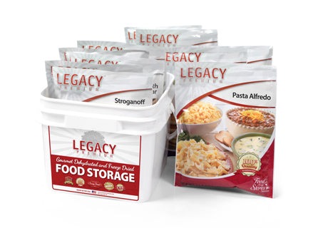 32 serving family 72 hour emergency food kit in compact bucket with 8 meal pouches