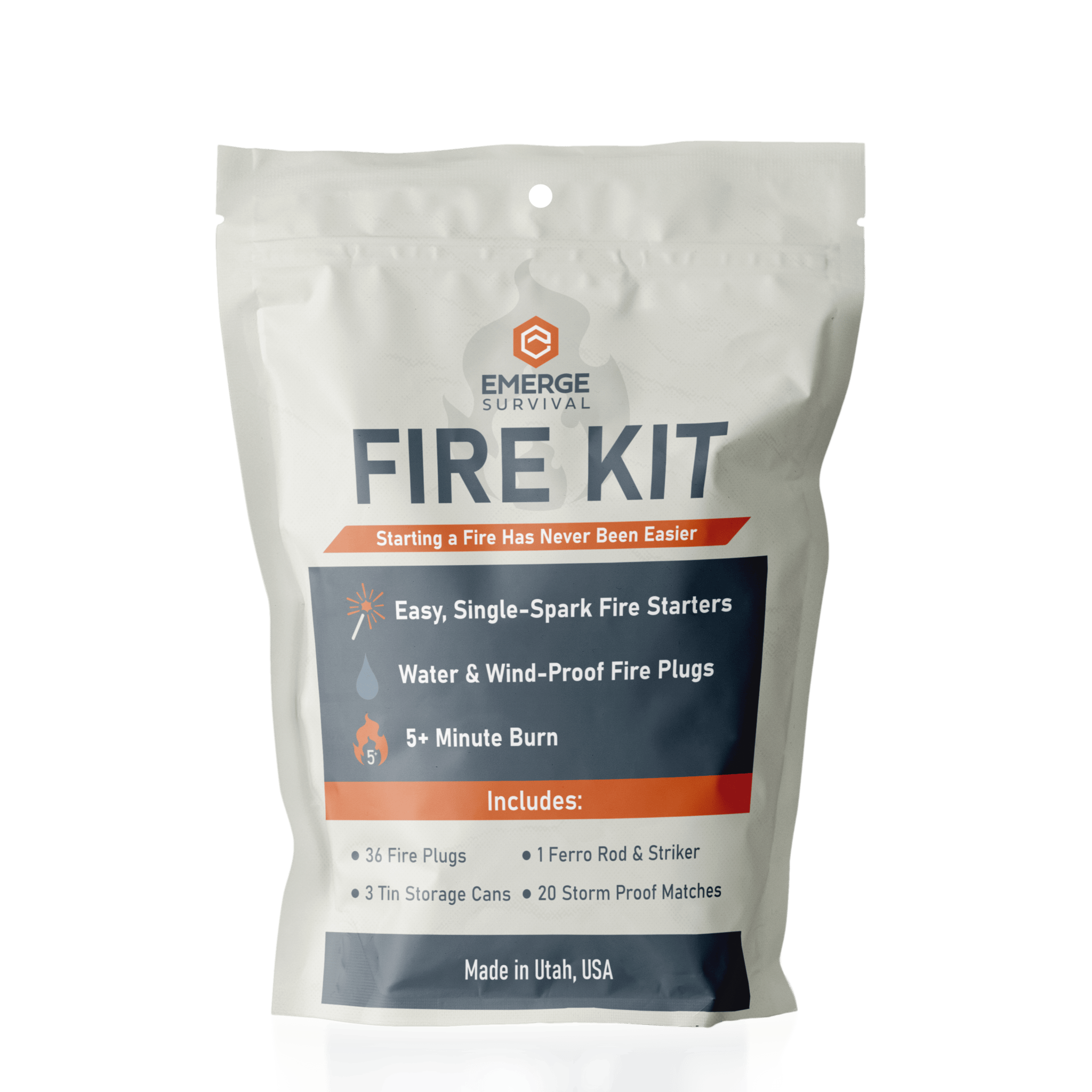 Emerge Survival Fire Starter Fire Starter Kit Emergency Fire Starter Kit | All-Weather Family Fire Kit