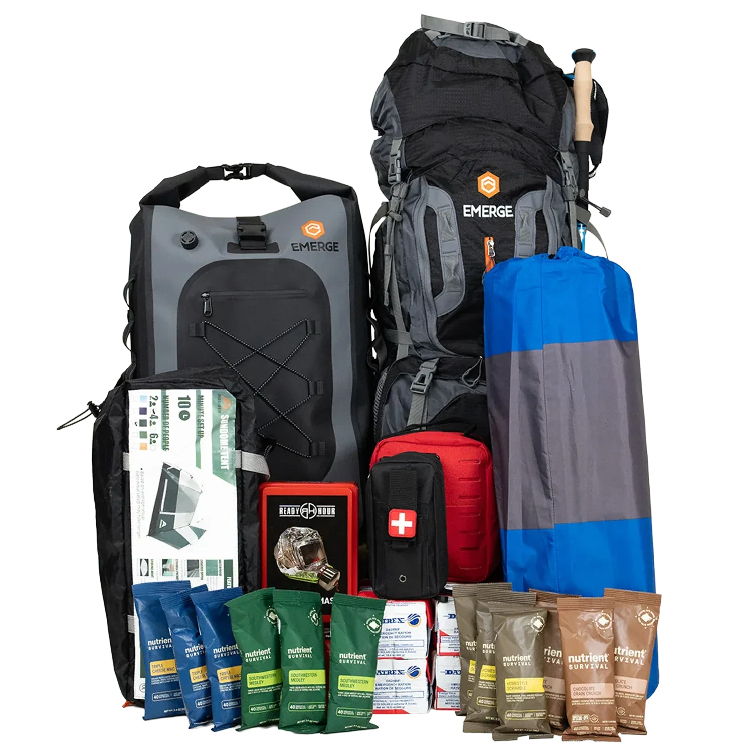 Emerge Survival Evacuation Pro Bag Family Evacuation Pro Bag | 7+ Day Kit for 1-4 People