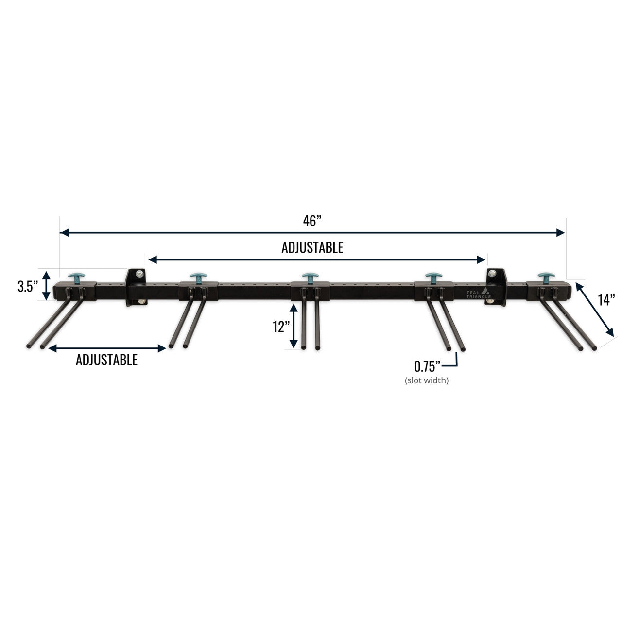 Solitude Ski Rack | Adjustable Wall Storage System | Holds 10 Pairs of Skis