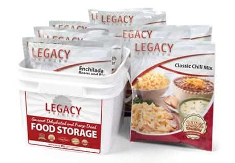 32 serving gluten free emergency food kit in a sturdy bucket with non-GMO meals
