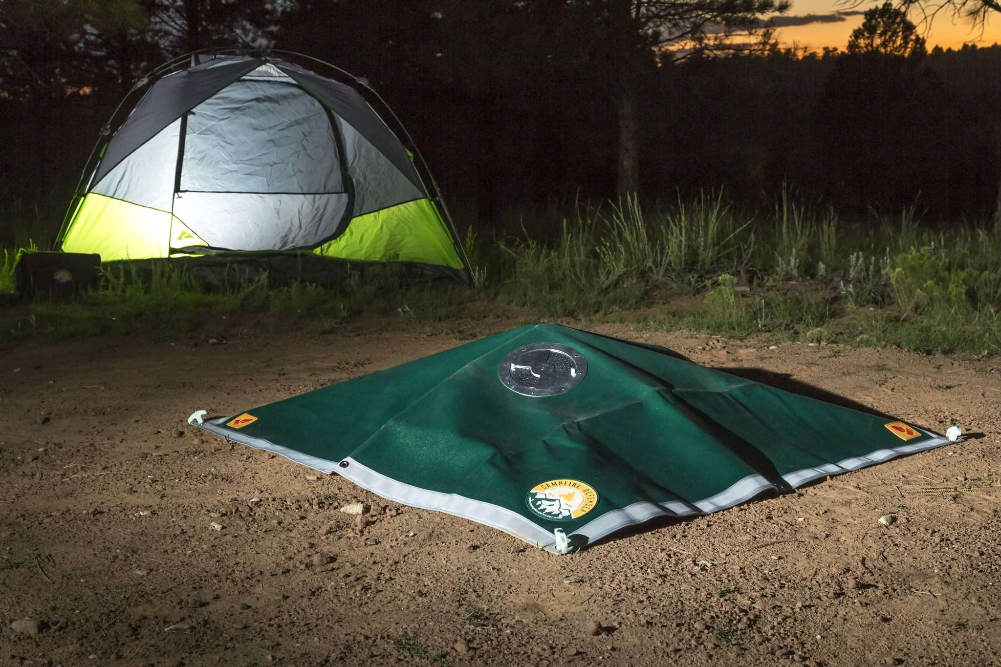 Fireside Outdoor Campfire Defender Campfire Defender - Safe Fire Cover Kit with Extended Coals, FREE Glow Stakes