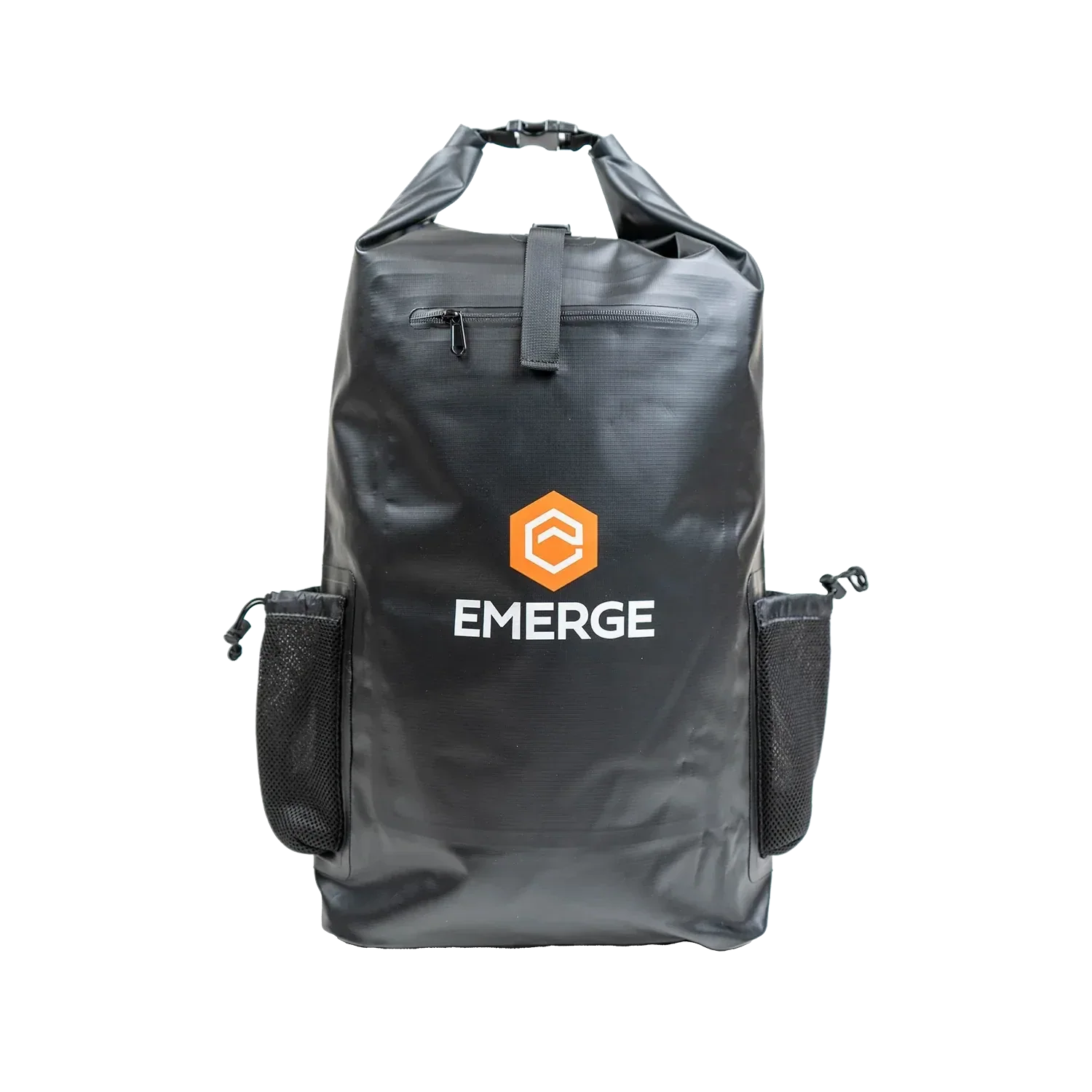 Black 50L heavy duty dry bag with adjustable straps, waterproof and durable for outdoor use